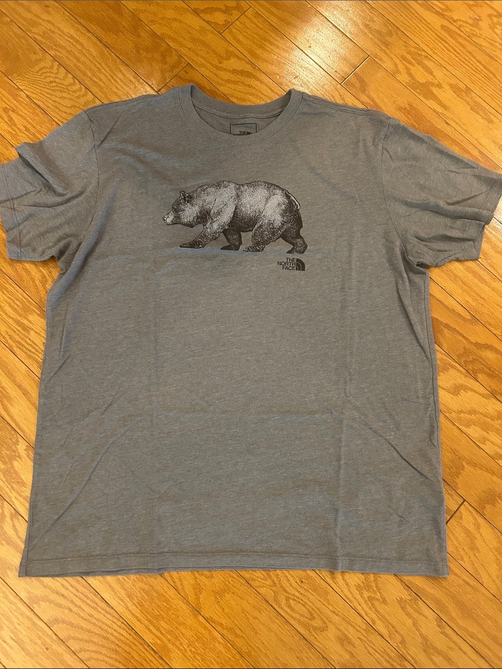The North Face Heather Gray Bear Print Short Sleeve Tee
